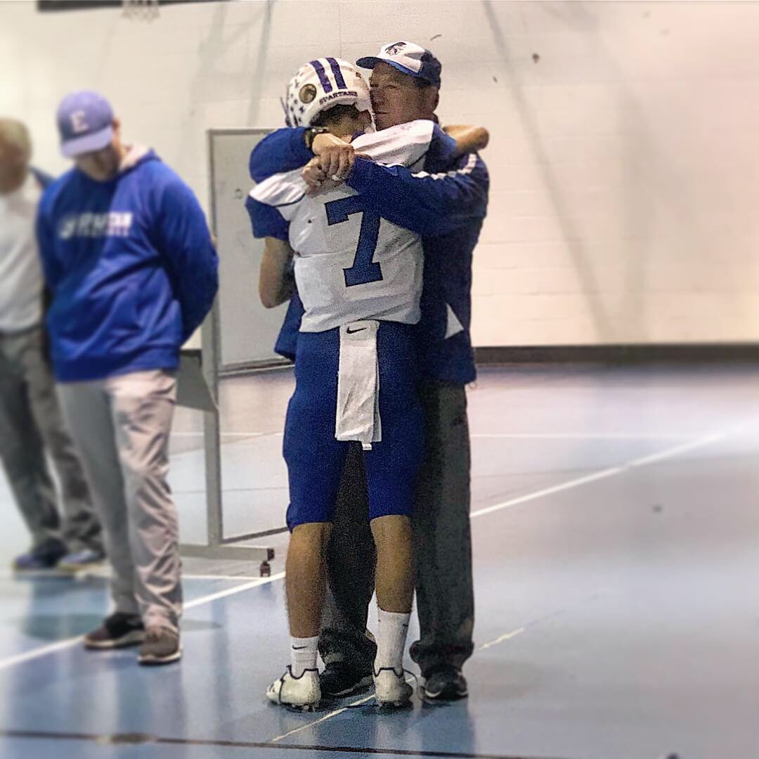 doctor_rpm's tweet photo. The hardest thing a high school player does is take off the pads and helmet for the last time.  In the playoffs only one team ends their season with a win.  Proud of this team for fighting their way into the field.  Seniors - thank you for everything. Love you ✊🏽🔵⚪️ #gospartans https://t.co/WEpslzTDqY