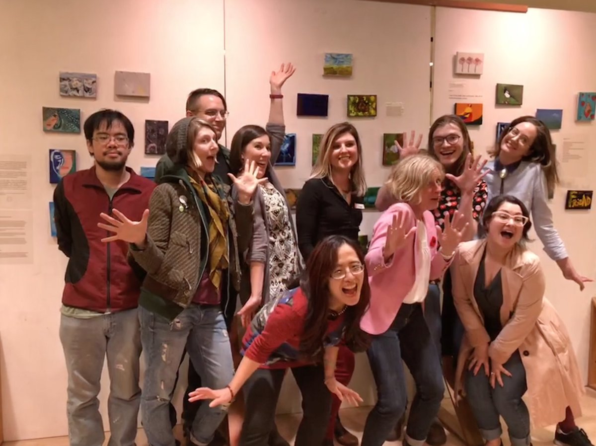 RachelNotley's tweet photo. Had a blast at Art from the Unknown tonight. And it was awesome to meet this talented group from the @ARTmentorshipAB!

They’re doing great work with the mission of helping to build a healthier society by supporting artistic expression.

#mentalhealth #yegarts 
#artfromtheunknown https://t.co/f2pTA19cgo