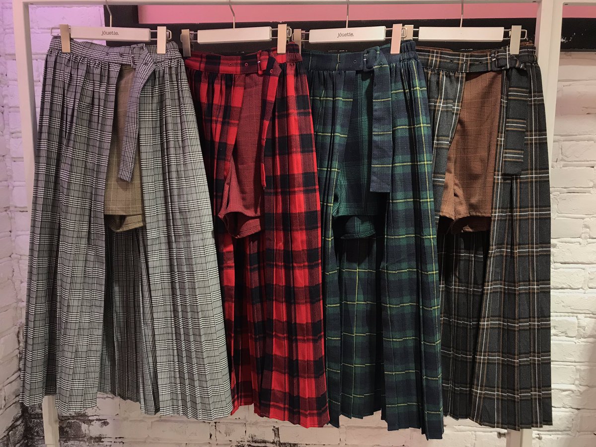 Jouetie ラフォーレ原宿店 Hot Item ダブルチェックラップスカート 8 000 Tax Bge Red Grn Gly 大人気だったラップスカートが秋らしい新色で登場 グッドガール見えするラッププリーツスカートは グランジ系グラフィックボードのロンtなどメンズ