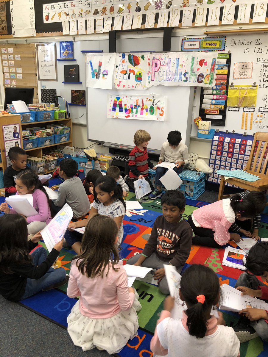 First grade writers celebrated their first published book today! What a fun way to end the day on a Friday! ✏️🎉 <a href="/SBSDMJ/">Monmouth Junction ES</a> <a href="/MrsVC3/">Cristina Vildostegui</a> <a href="/kwboyce/">Kathleen Boyce</a>