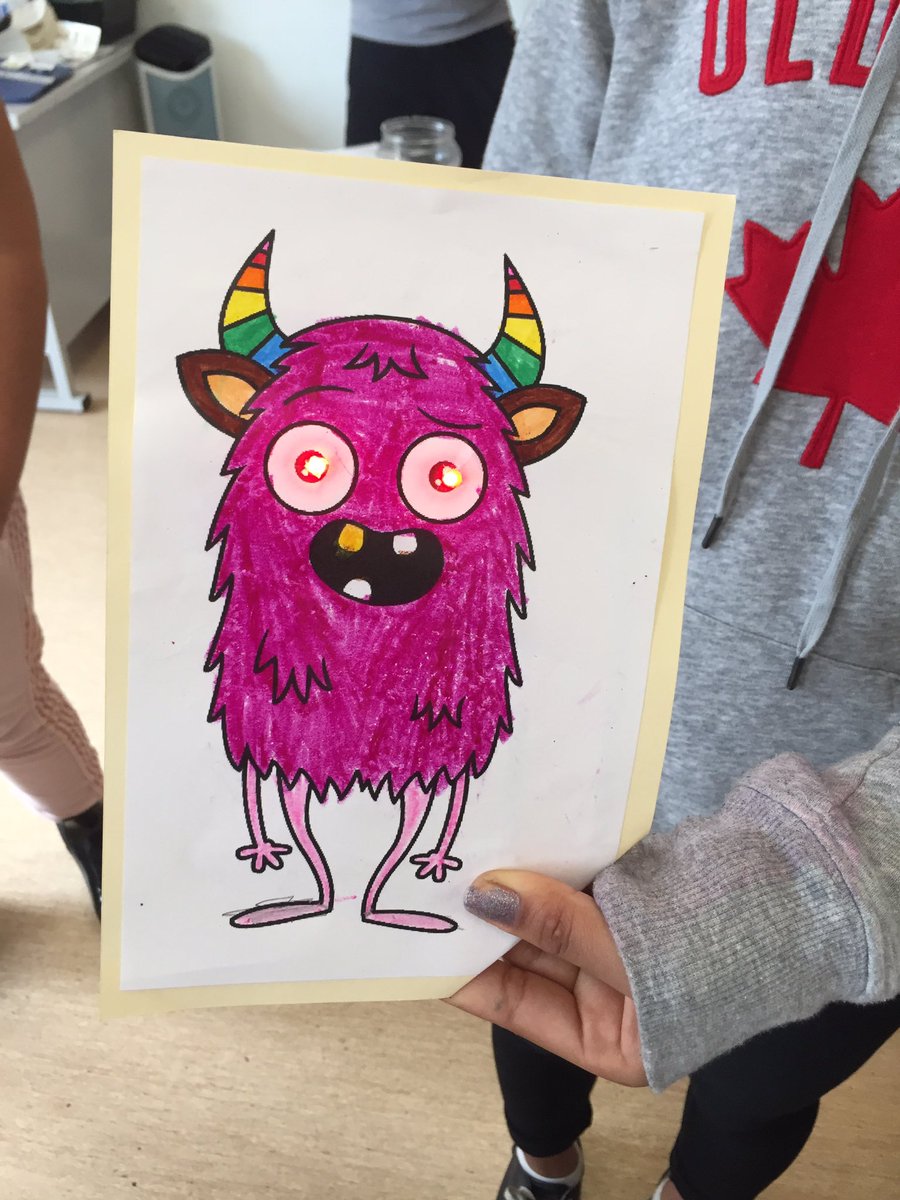 bnewb's tweet photo. Paper circuit monsters with grade 3 buddies! #sd36learn #gvlearn #adst https://t.co/ZDgjvLaopf