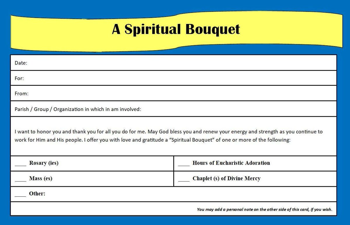 In case you need a gift for your priest for #PriesthoodSunday...here is a Spiritual Bouquet to print and pass around.  #CatholicTwitter  #PrayforYourPriest