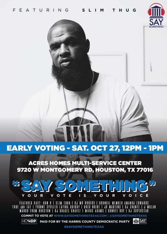 JRodPTP's tweet photo. Acres home join Slim Thug tomorrow and go vote https://t.co/RnHtgrAC5i