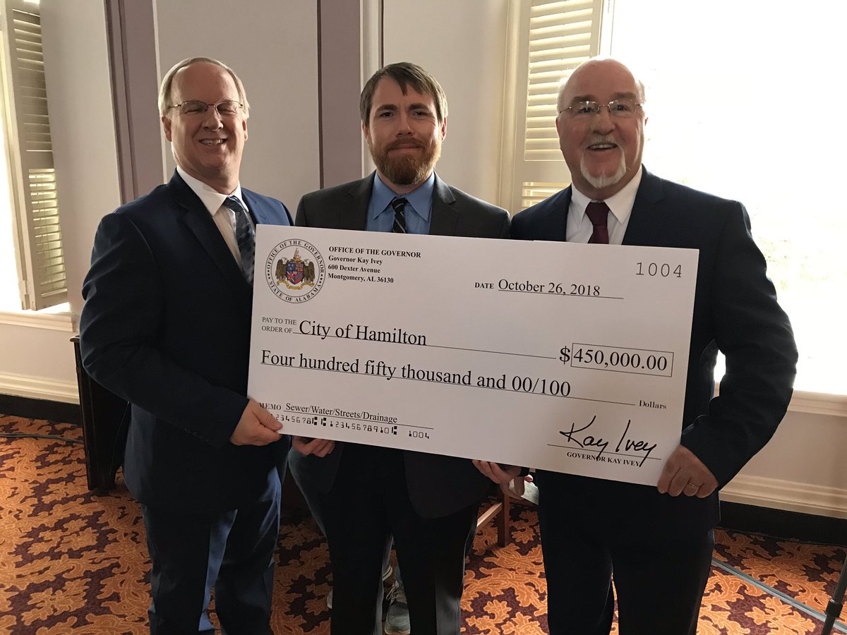 washuscott's tweet photo. Thankful to @ADECA @keitjjam Kenneth Boswell @GovernorKayIvey @Larry_Stutts for these CDBG funds to be used for a vital water and sewer project in Hamilton https://t.co/voqakZMoQS