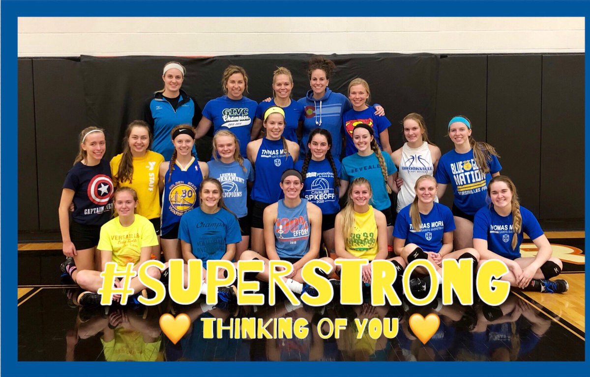 VersaillesVball's tweet photo. The Lady Tigers stand with the Thobe family during this time. #superstrong💙💛 sending prayers! @marionlocalad https://t.co/9uh7tJ4N9Y