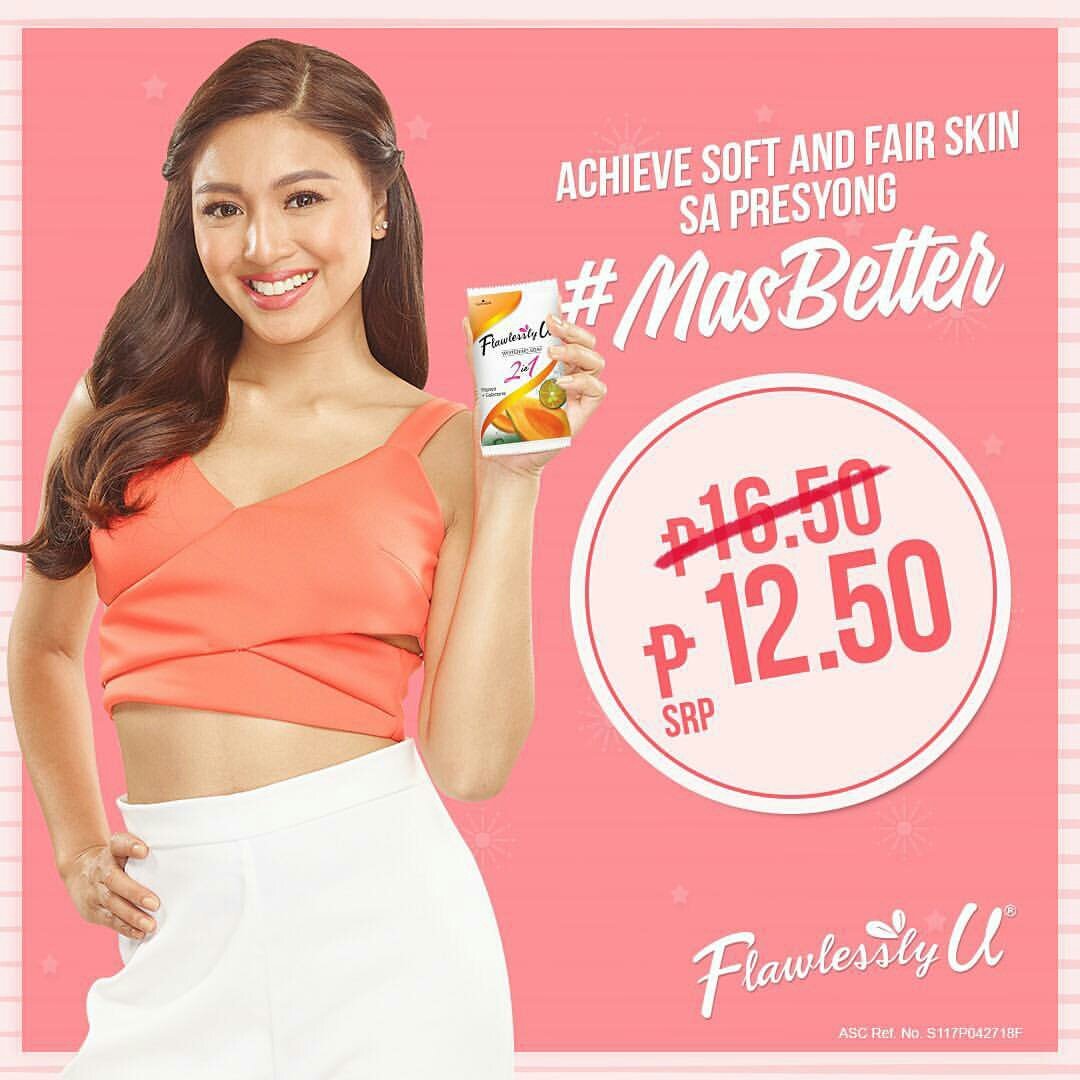 TeamRealTV's tweet photo. Achieve soft and fair skin sa presyong #MasBetter!

Dating P16.50, P12.50 na lang!

#NadineLustre -Raye https://t.co/9mQjDha6B5