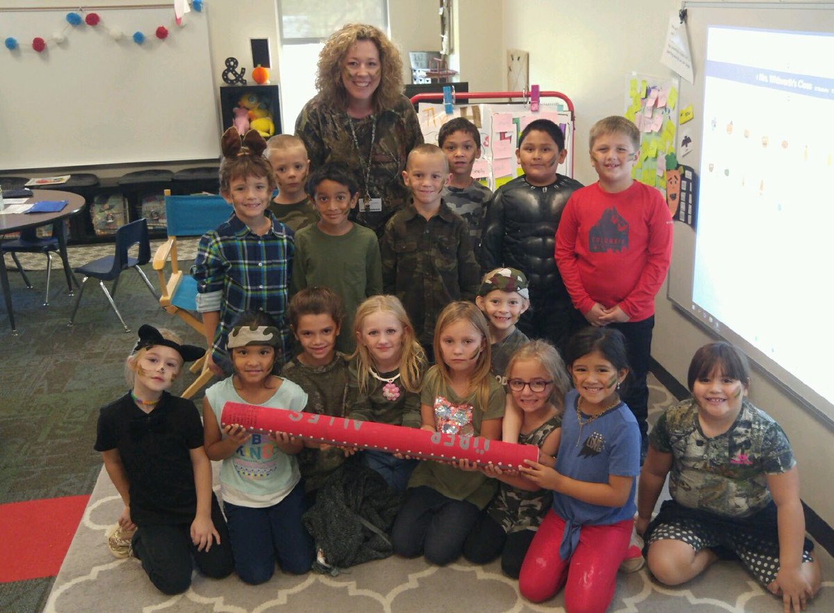FPSBillieKids's tweet photo. Mrs. Whitworth and her class put in a days work for sure...from storybook characters to camo to show their support for the Battlin’ Billies! #SpiritStickWinner #FPSPride #TeamWhitworthTeamBillies https://t.co/XR1SaBTuLh