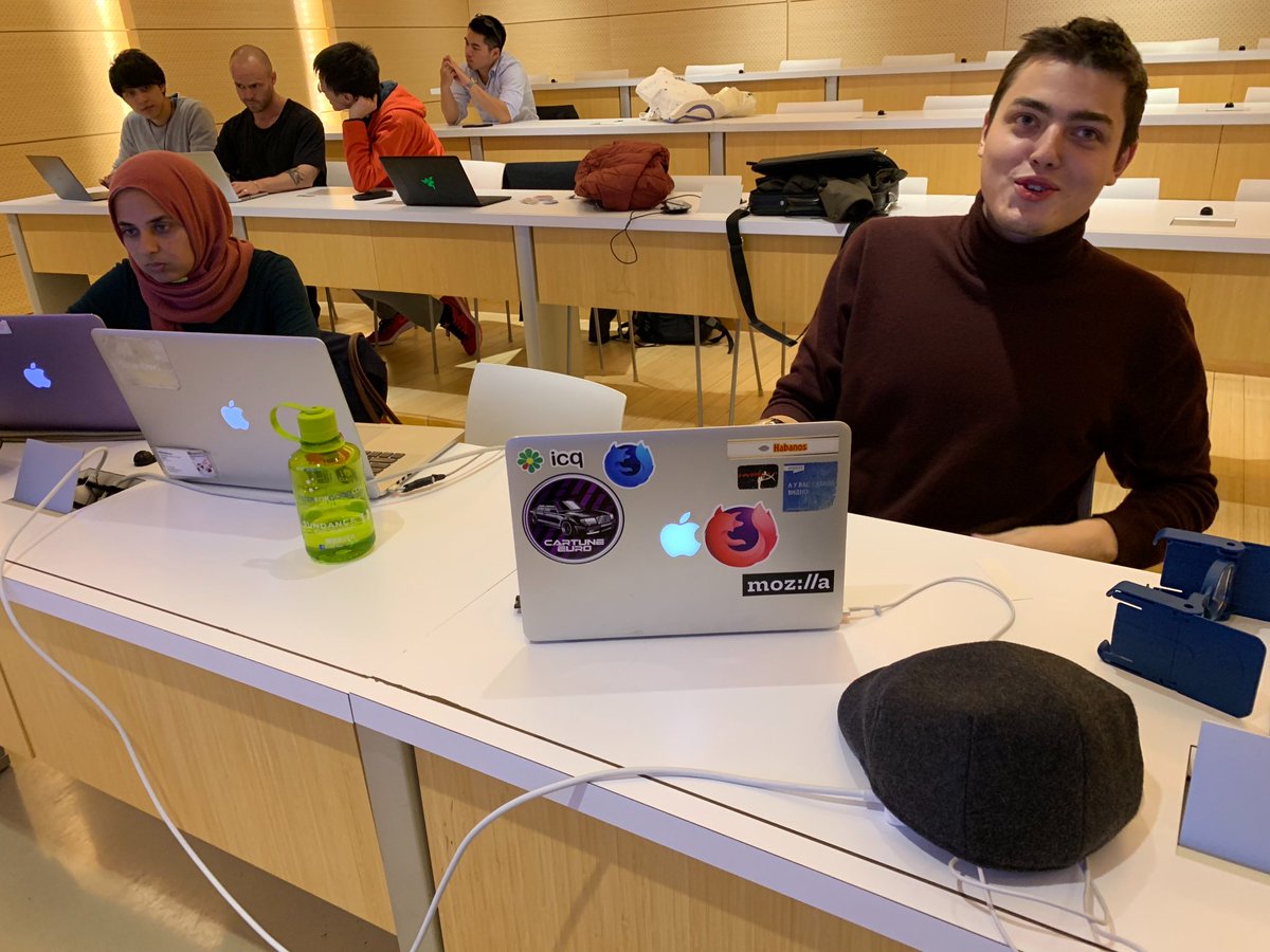 utopiah's tweet photo. @TheNewSchool @aframevr @rolanddubois @debraeanderson With brand new @firefox Reality #WebXR stickers thanks to @freshelectrons 🙏 https://t.co/gk9thvDqJK