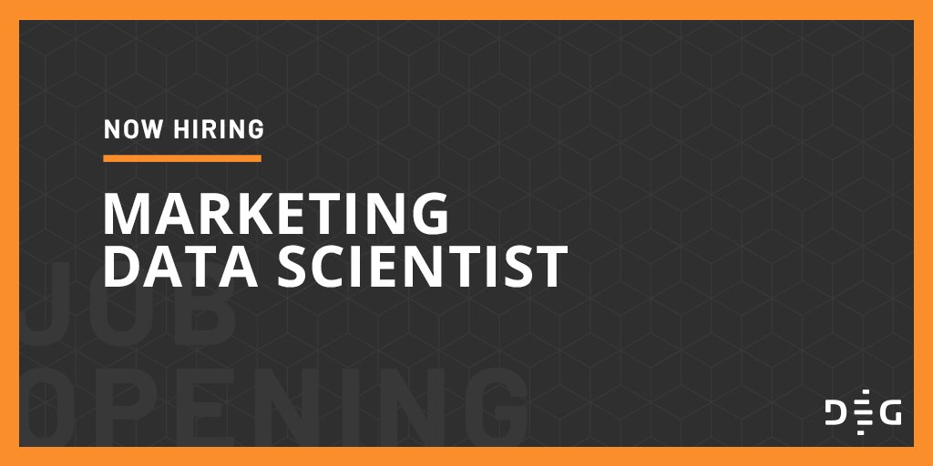 laurenolson25's tweet photo. Do you enjoy diving deep into data to determine that unique customer insights? Do you like building predictive models? Apply to be a Marketing Data Scientist (MDS) at DEG: https://t.co/XJ1351Ijls #DEGlife https://t.co/CD15tS4MDm