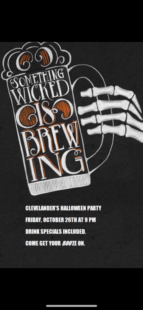 It’s spooky szn at the Clevelander!! Come on in with your friends and family and celebrate the season in style! The best costume wins a prize! We get the party started at 9PM! Come on in and get your scare on!