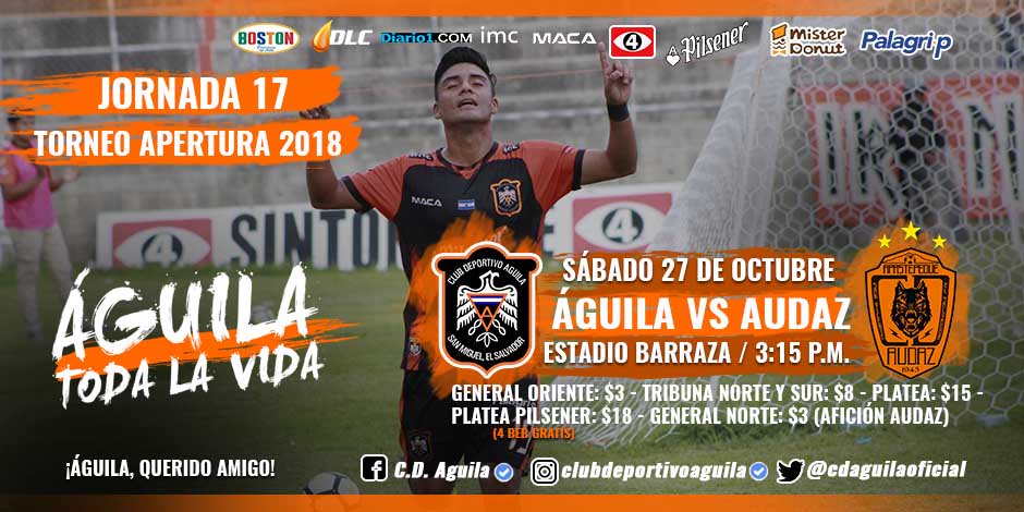 🗣👏 ¡Te esperamos mañana en el 🏟 Barraza! 
Nuestro objetivo se mantiene en este #AP2018.💪

¡VAMOS, ÁGUILA!👊🦅