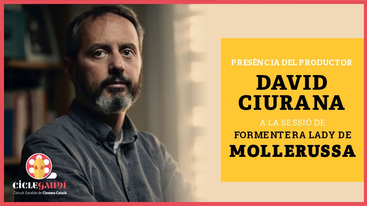 CicleGaudi's tweet photo. 📆 Avui, a la projecció del #CicleGaudí que es farà a Mollerussa de "Formentera Lady" comptarem amb la presència de @DavidCiurana, productor de la pel·lícula 🎞 Serà a les 20h a la Sala d’Actes del Centre Cultural de l'@ajmollerussa 👉 https://t.co/oYgxDQUJzs https://t.co/QqTGeS33D5