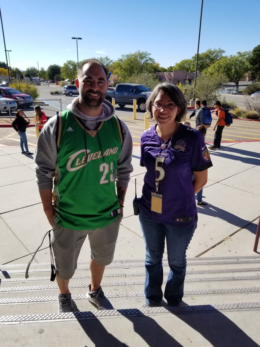 Jb_505's tweet image. Out here repping the 🐐 @KingJames on Jersey Day at school. Need to get that @Lakers Jersey in the rotation tho. @marisol_fraga, not sure about your @Ravens jersey 😂🤷🏻‍♂️. Loved Spirit week at @APSCLEVELANDMS . #gr8squad