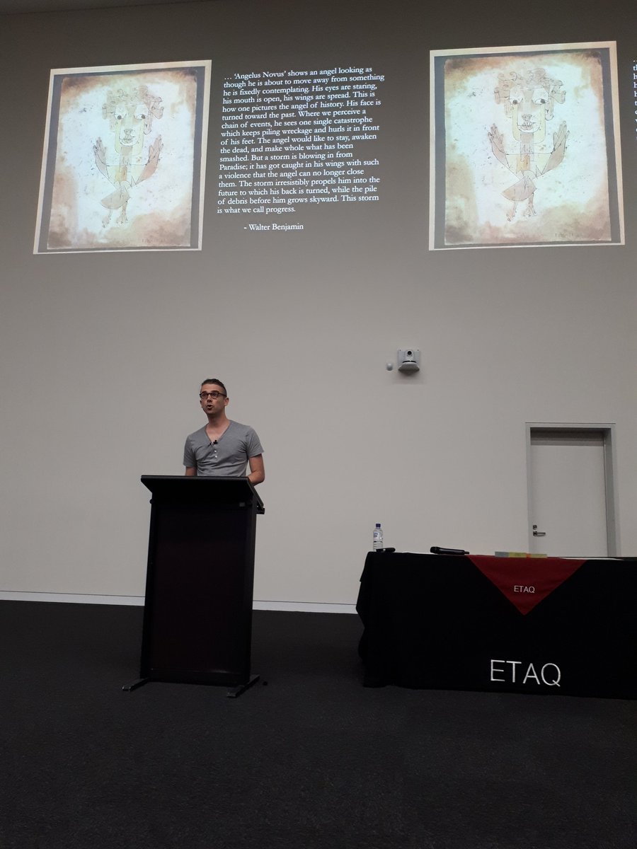kmcg2375's tweet photo. "60 hour weeks will destroy you. Eventually, they will." - Simon Kindt sharing profound personal insights at the @ETAQld Beginning Teachers Day today #etaq18 https://t.co/LQBWIuZ7Ws