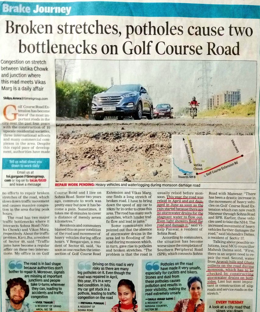 Ravi08410222's tweet photo. #AbwFraud
#Repaired #golfcourse #road #last 4 #month
#Gurgaon is #expanding #rapidly #but is #not #matched by #proportional #infra #expansion& #maintenance
#Problems r #self #created by #destruction f #Aravali #natural #bandhs/#commercialism+#poor #quality #repairs
#RERA #diluted https://t.co/YbxHXU21Oa