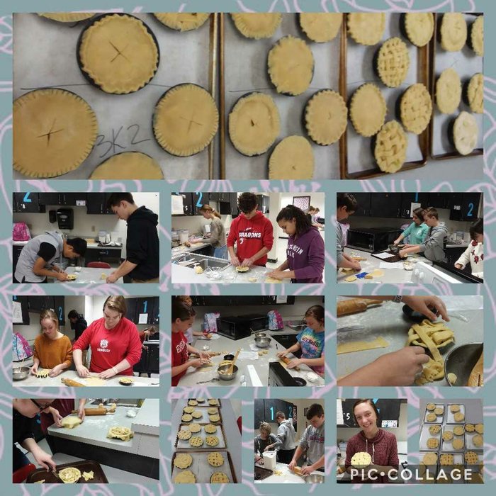 PCHSDragons's tweet photo. Mrs Koeppel's Foods 1 students had a 2 day apple pie lab- crust and filling from scratch! #prettypies #SayYEStoFCS #dragonpride https://t.co/hFDwDQvf60