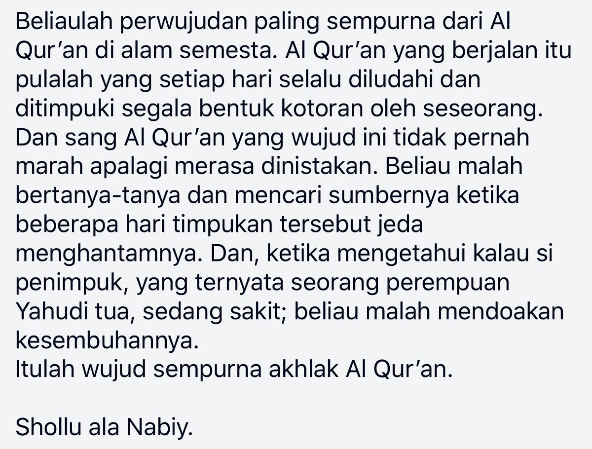 Akhlak perwujudan Al Qur’an paling sempurna.