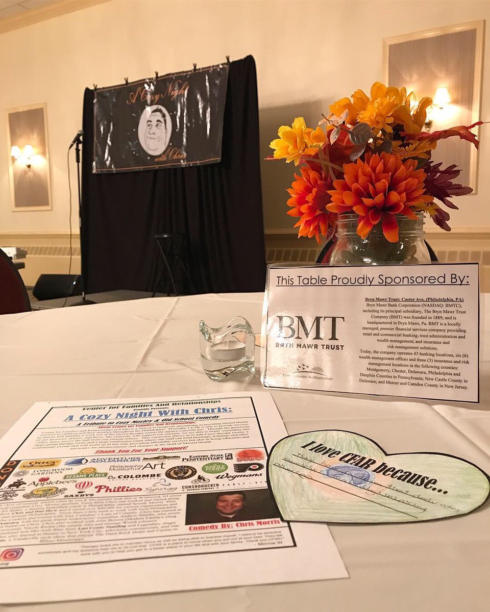 OfficialCFAR's tweet image. We are having such a great time tonight at our Fall Event “A Cozy Night With Chris”! We got to honor Brigid Walker with the Maryann C. Volk Award for her dedication to CFAR! #Philadelphia #Conshohocken #MentalHealth