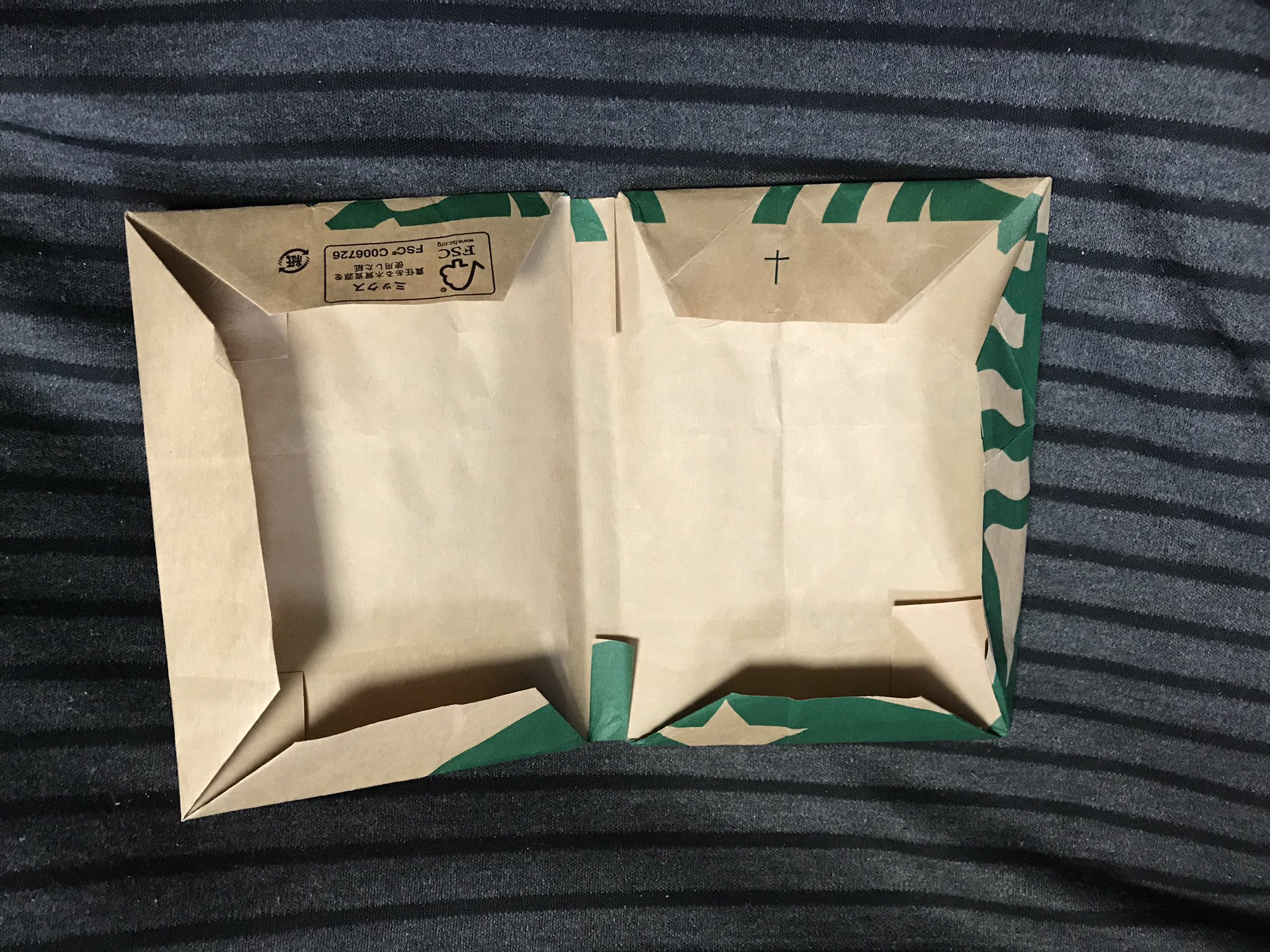 Yumi スタバの紙袋リメイクで作ります ブックカバー それも子どもの頃父がいつも作ってくれた作り方 大切にしたい 読書週間