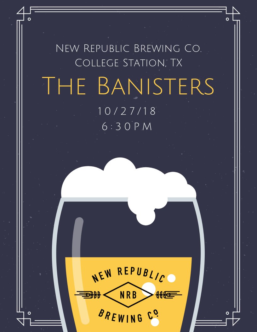 The_Banisters's tweet photo. We'll be hangin in College Station tomorrow at @newrepublicbeer https://t.co/ufyVFdgkA0