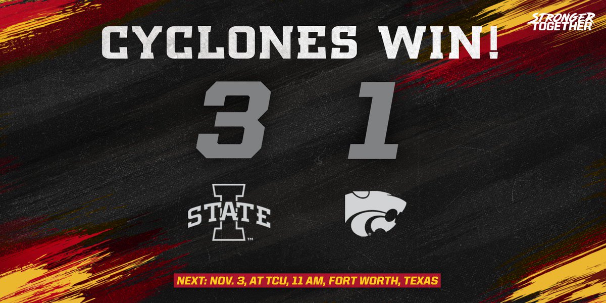CycloneVB's tweet photo. #Cyclones Win! Iowa State takes the fourth 25-15 and the match 3-1!

#cyclONEnation #StrongerTogether https://t.co/Rx49DZdHI4