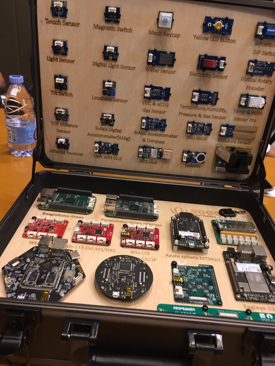 Great time meeting with #AzureIoT device partners <a href="/seeedstudio/">Seeed Studio</a> that make amazing starter kits including #AzureSphere MCUs. Nice goodie box!