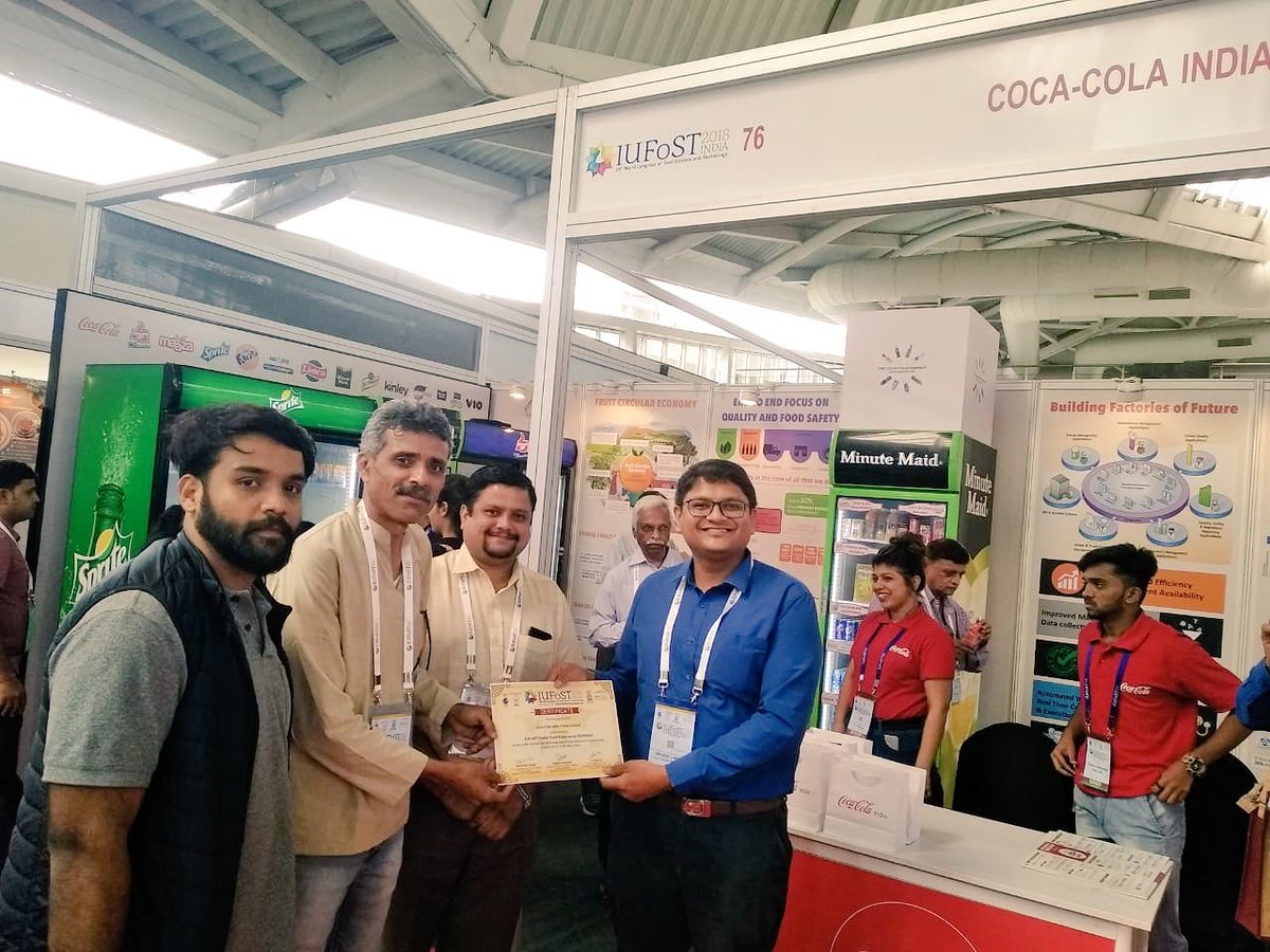 First hand experience on trying out new samples of Coca Cola’s new products at <a href="/CocaCola_Ind/">Coca-Cola India</a> booth at the #IUFoST2018 India Food expo. Have you visited the expo yet! #Day5 #LastDay