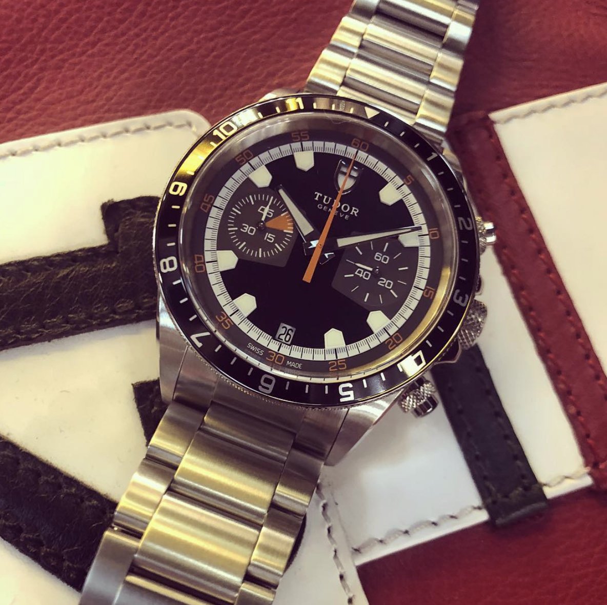 thevaultsa's tweet photo. Vintage design and new technology - Tudor Heritage Chrono available now #TheVault #Tudor #Heritage #Chronograph #Watches https://t.co/amZj6MGce5