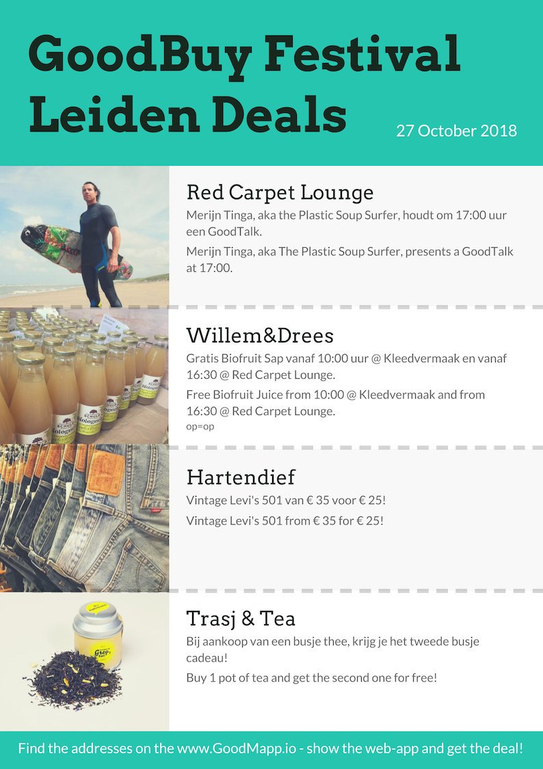 goodmapp's tweet image. Today is the day! 😍 Kom je ook op deze herfstige dag naar #Leiden? Vandaag zijn hier allemaal leuke, duurzame aanbiedingen bij mooie ondernemingen! #SocEnt #duurzaam #sustainableshopping #duurzaamwinkelen