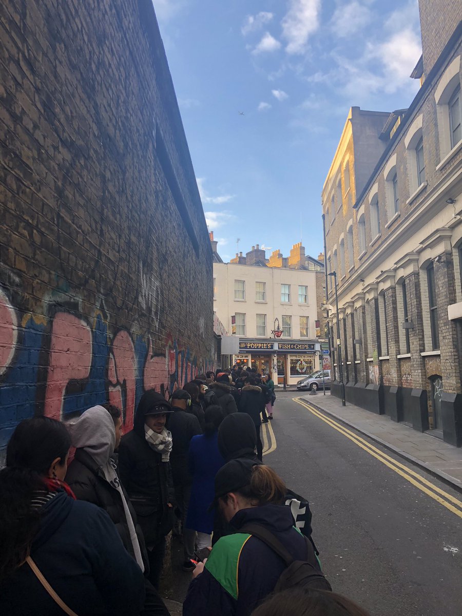 packerman240's tweet image. Queue outside Adidas hanbury street for tfl release at 10