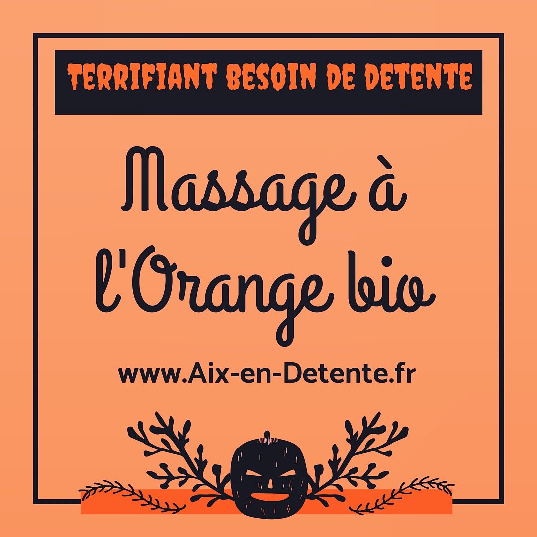Aixendetente's tweet photo. Faites-vous terriblement du bien ... 🎃😊 
#massage #relaxation #detente #decontraction #Halloween #orange #huilesessentielles #bio #nostress #vacances https://t.co/h5YrUS96xa