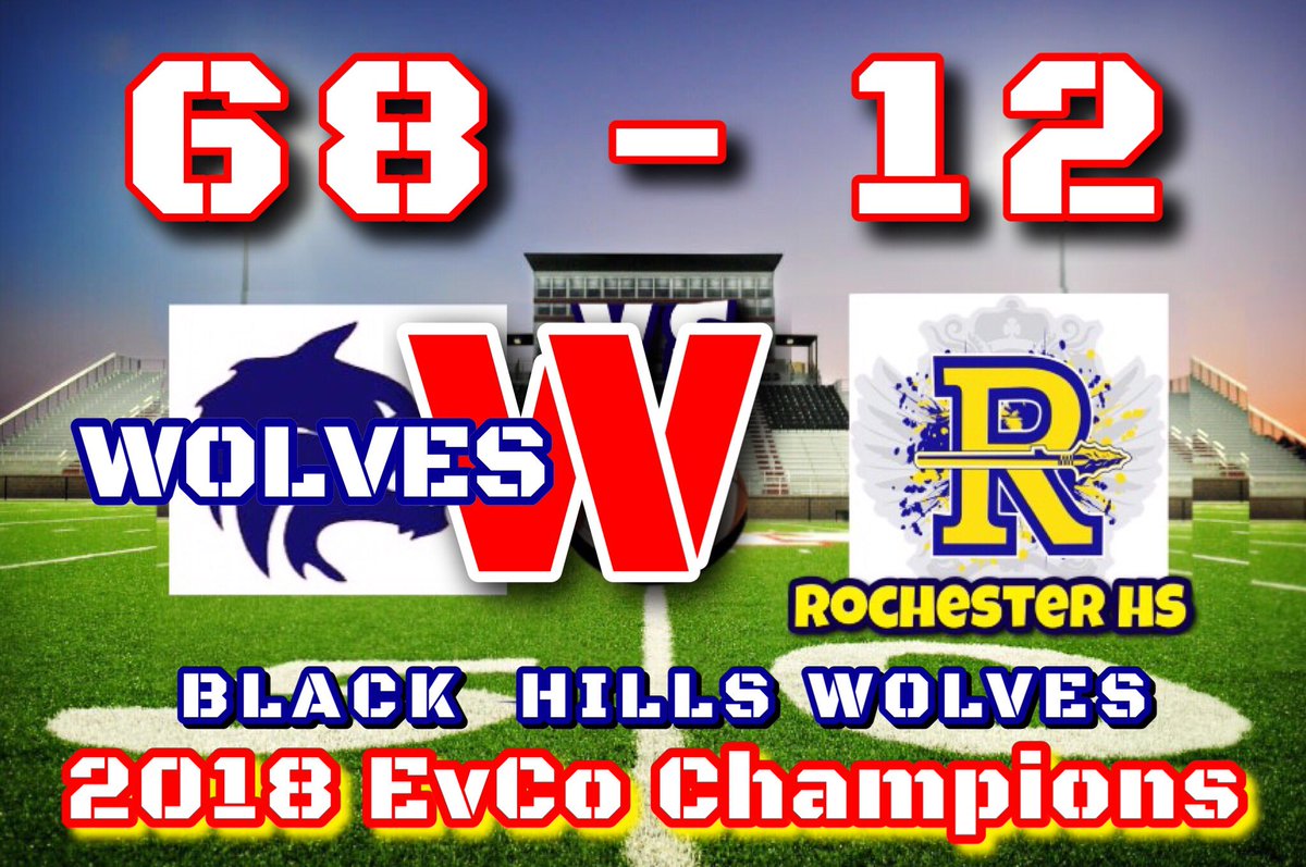 BHHSWomenSoccer's tweet photo. YOUR 2018 EVERGREEN CONFERENCE CHAMPIONS: 
🏆 BLACK HILLS WOLVES 🏆
@blackhillsfb @coachstevens14 
#wafbscores
BLACK HILLS | 68
ROCHESTER | 12 https://t.co/JdpAwvibLq