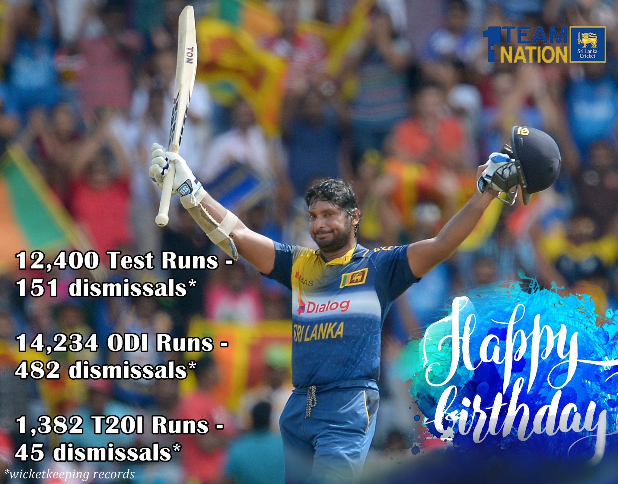 Happy birthday to one of great Wicket-Keeper Batman Kumar Sangakkara 