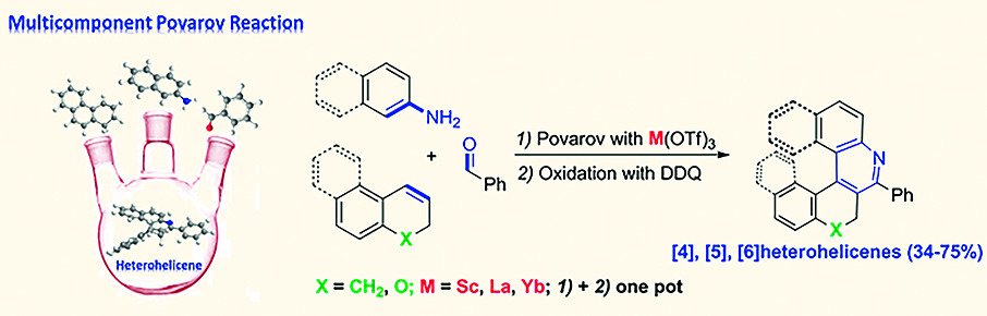 EurJOC's tweet photo. Menichetti et al. @UNI_FIRENZE Report the Synthesis of Heterohelicenes by a Catalytic Multi-Component Povarov Reaction https://t.co/WYQoV0EY2B https://t.co/de3ZqgdTum