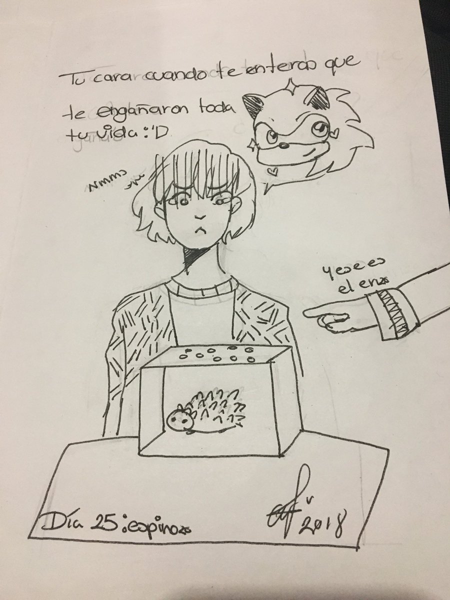 elgrangus09's tweet image. #Inktober2018 Día 25: espinoso 
Cuando descubres la cruda realidad:’C