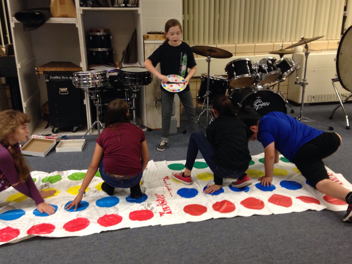 GayleStrom1's tweet photo. Our music dale school lock in includes lots of games and food! Sixth graders especially looked Twister! #SLSMcharacter https://t.co/5w9nCS1KUY