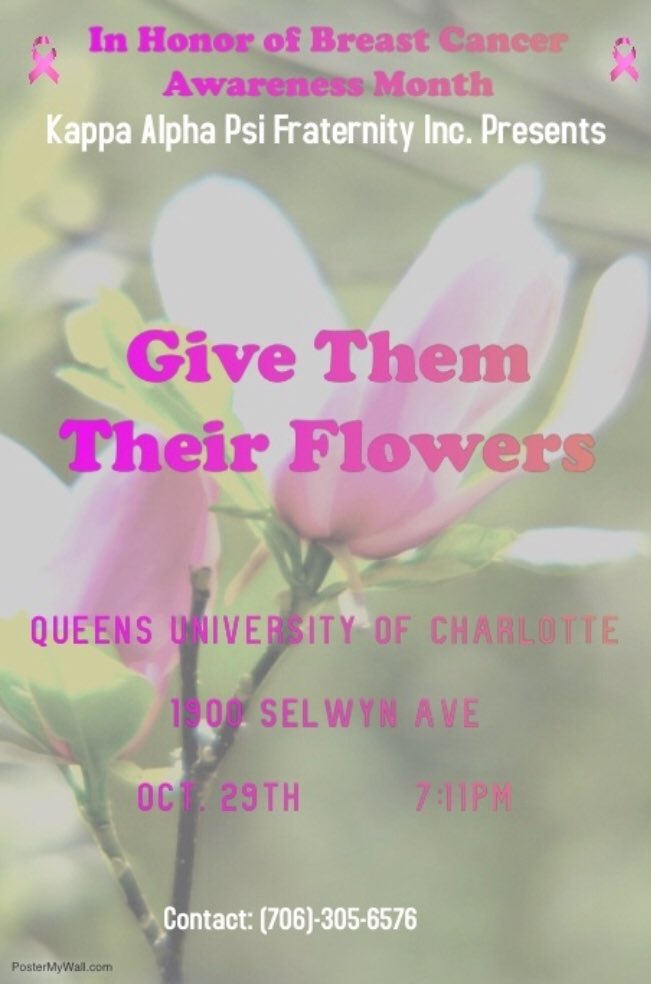 Join the brothers Kappa Alpha Psi <a href="/QUNupes_/">Queens Nupes Of ΚΑΨ</a> as we honor strong and courageous people battling breast cancer and that are in remission with the flowers they deserve