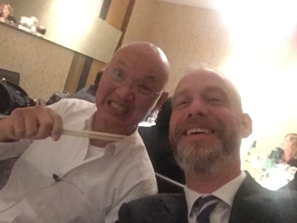 ThayerLong's tweet photo. Getting the low down on Shanghai food from @HarrisBruno printing expert and Shanghai native YaPing @APT_tech #AllinPrint https://t.co/0HGGKlf3od