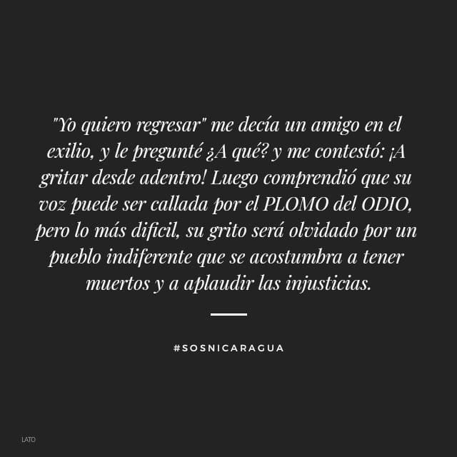 Castillo_17d's tweet photo. Sigo con mi lema: LA INDIFERENCIA ES EL ARMA MÁS LETAL DE LA HUMANIDAD. #SOSNicaragua https://t.co/3VjpLHicf7