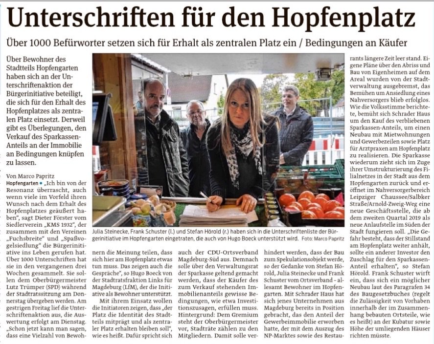 Artikel aus der heutigen Magdeburger Volksstimme