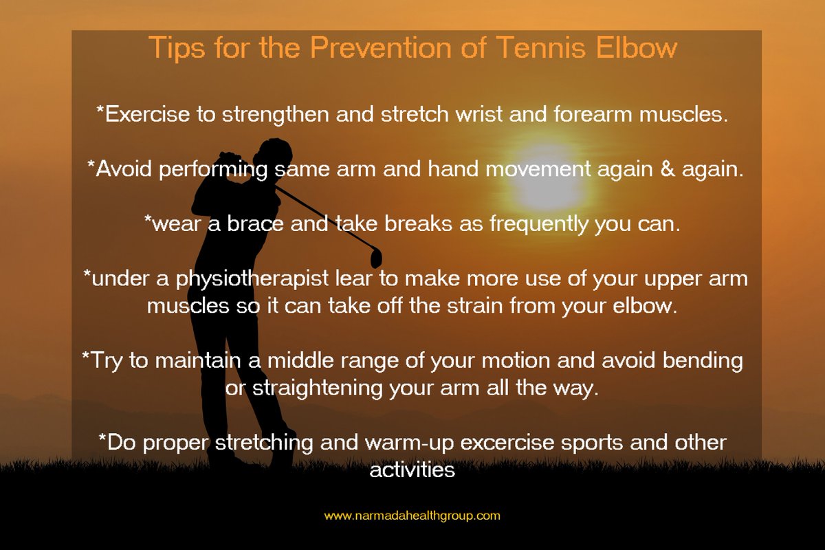 #TennisElbow a very #painful & common condition is #lateralepicondylitis occurs when #tendons of #elbow are overloaded, usually by repetitive motions of the arms and wrist.
#Prevention #Tips
#exerciseprescription #exercisephysiology #exerciseequipment #AyushmanBharat