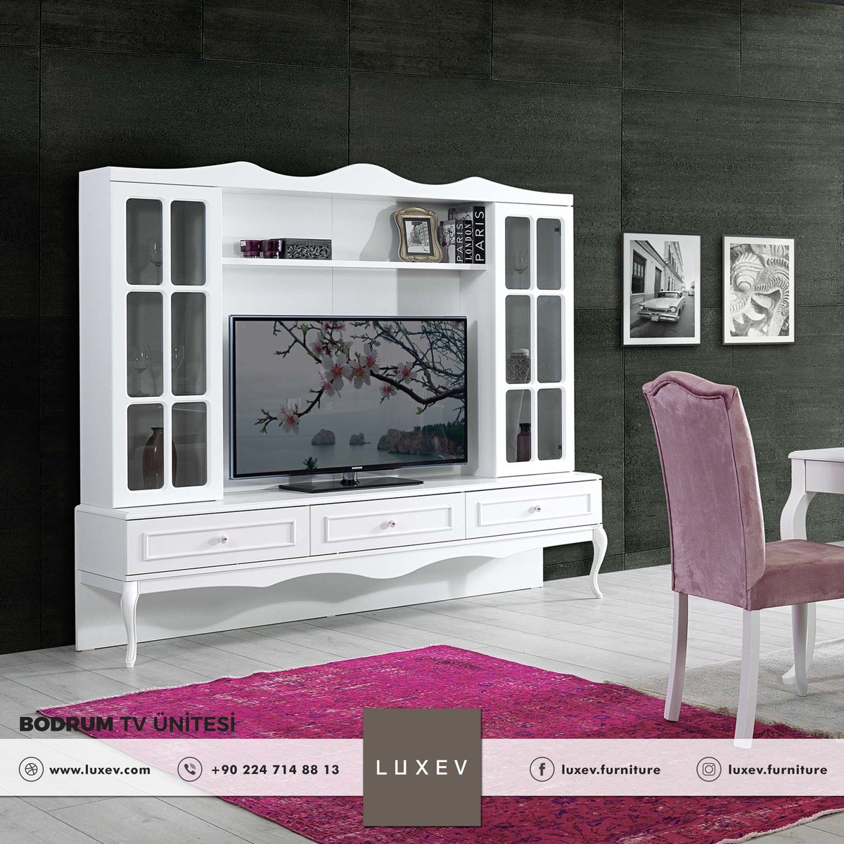 Beyazın Zerafeti, Bodrum Tv Ünitesi LUXEV’de 
#luxevmobilya #mobilya #furniture #tasarım #design #tvünitesi #salon #oturmagrubu #köşekoltuk #yatakodası #ahşap #evlilik #evlilikhazırlıkları #stil #stilsahibi