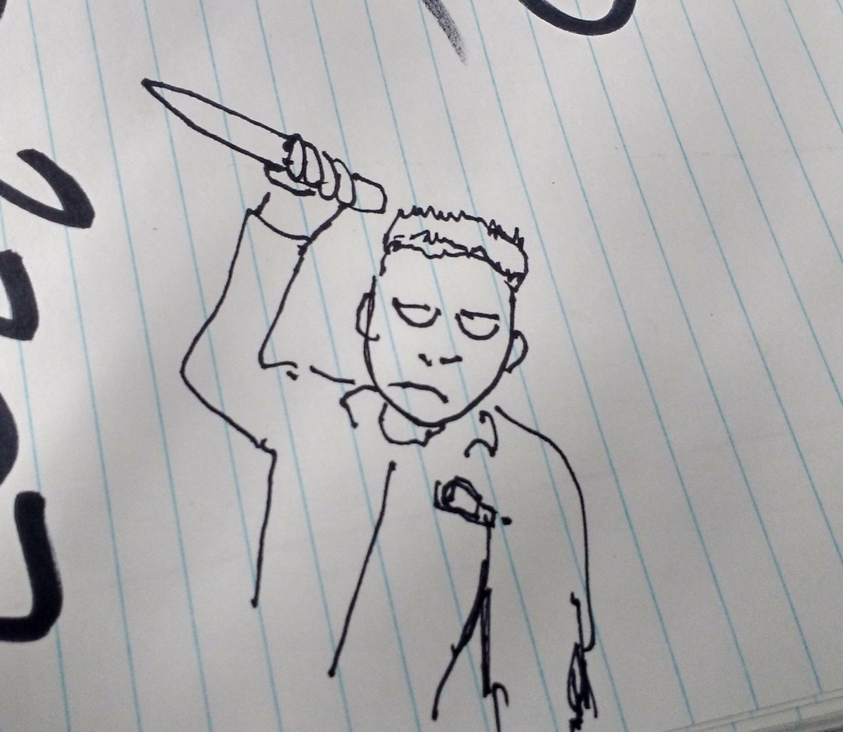 Today's doodle. Guess what I watched tonight? #halloween #MichaelMyers #doodles