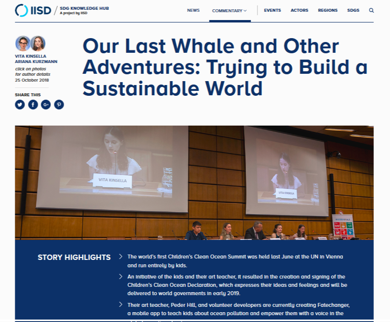 kidssaveocean's tweet photo. We're extremely proud that our students were requested to write an article on the IISD'S SDG Knowledge Hub! https://t.co/FwCeb2K3vR
#kidssaveocean #stopplasticpollution #sdg14 https://t.co/6WH4QPRhLP