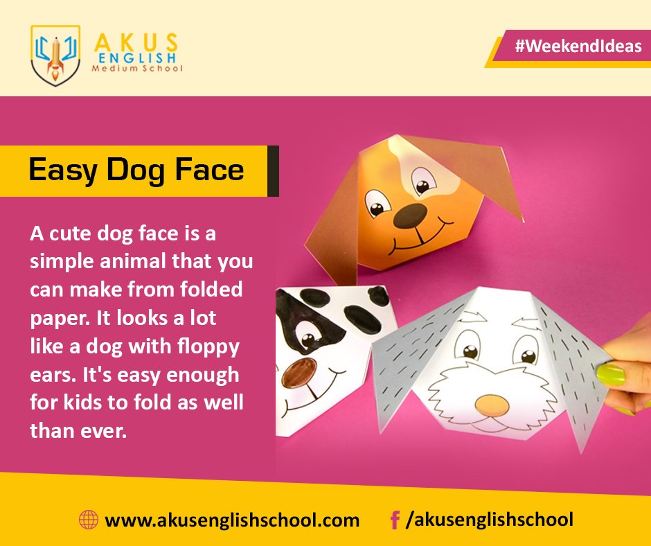 AkusSchool's tweet photo. Akus English Medium School Group Easy Dog face Ideas that excited to your kids for doing it at your home,school...
#Saturday #WeekendIdeas #AkusSchool #Skill #Sanglimirajschool #Papercraft #Educationchat #Parentingpathshala #Educhat #Studentmotivation https://t.co/eK5qigzVAt