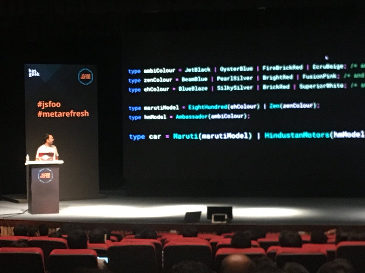 squiroid's tweet photo. A good brief of #ReasonML at @jsfoo #jsfoo2018 by @harigopal 😊 https://t.co/1Q111qcYbp