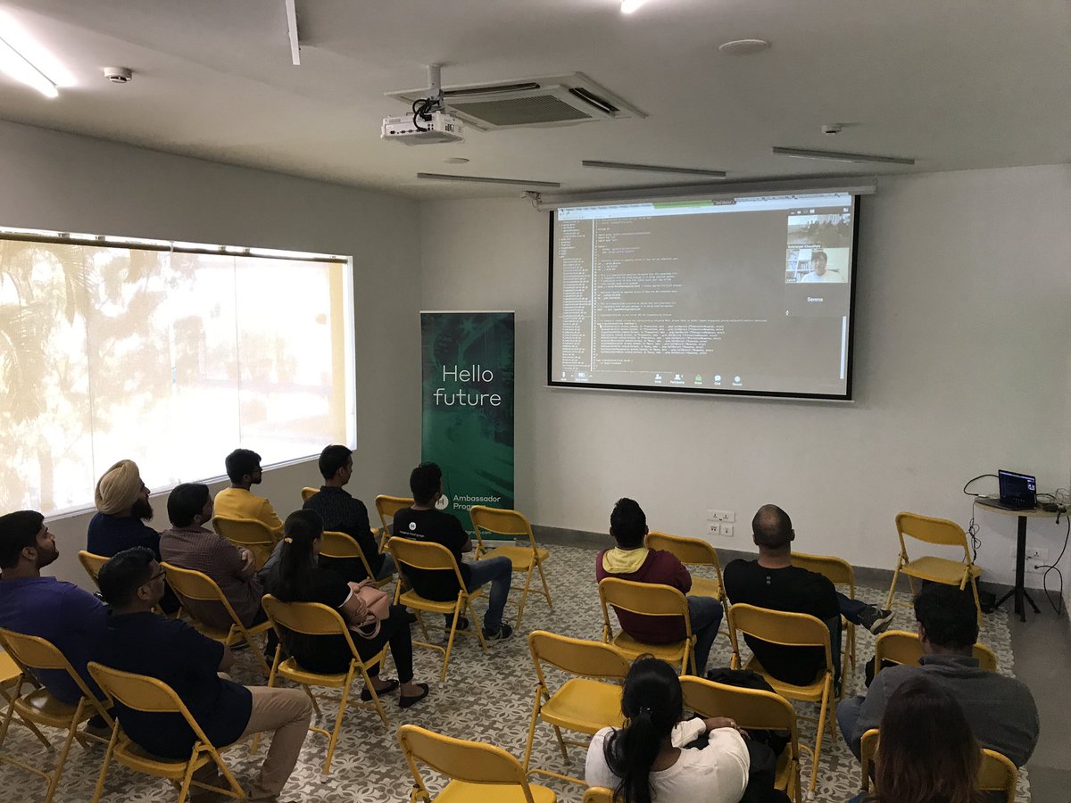 HashoraTech's tweet photo. Developers are rolling in at the @hashgraph SDK demonstration!
#hashora #hashgraph #Hederahashgraph #bangaloremeetup 🚀 https://t.co/HQ4DdWK0xQ