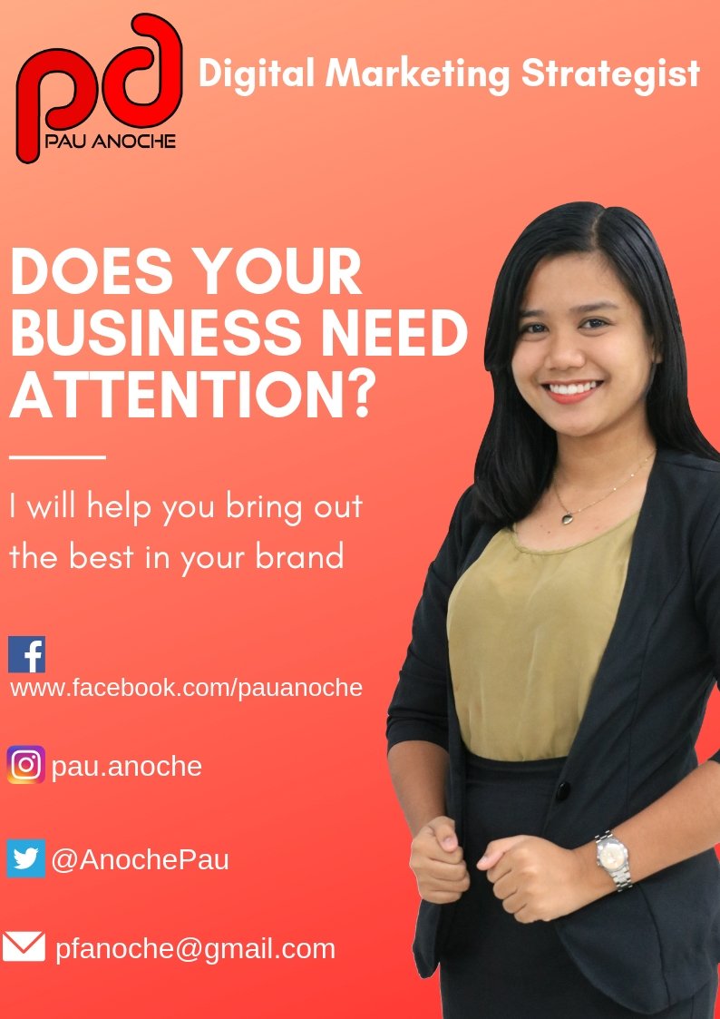 AnochePau's tweet photo. Do you need a help to put more attention on your business and make it grow?

Contact me: +639300429313
Message me through my facebook page: Pau Anoche
Email me: pfanoche@gmail.com https://t.co/a9ncDL3tTA