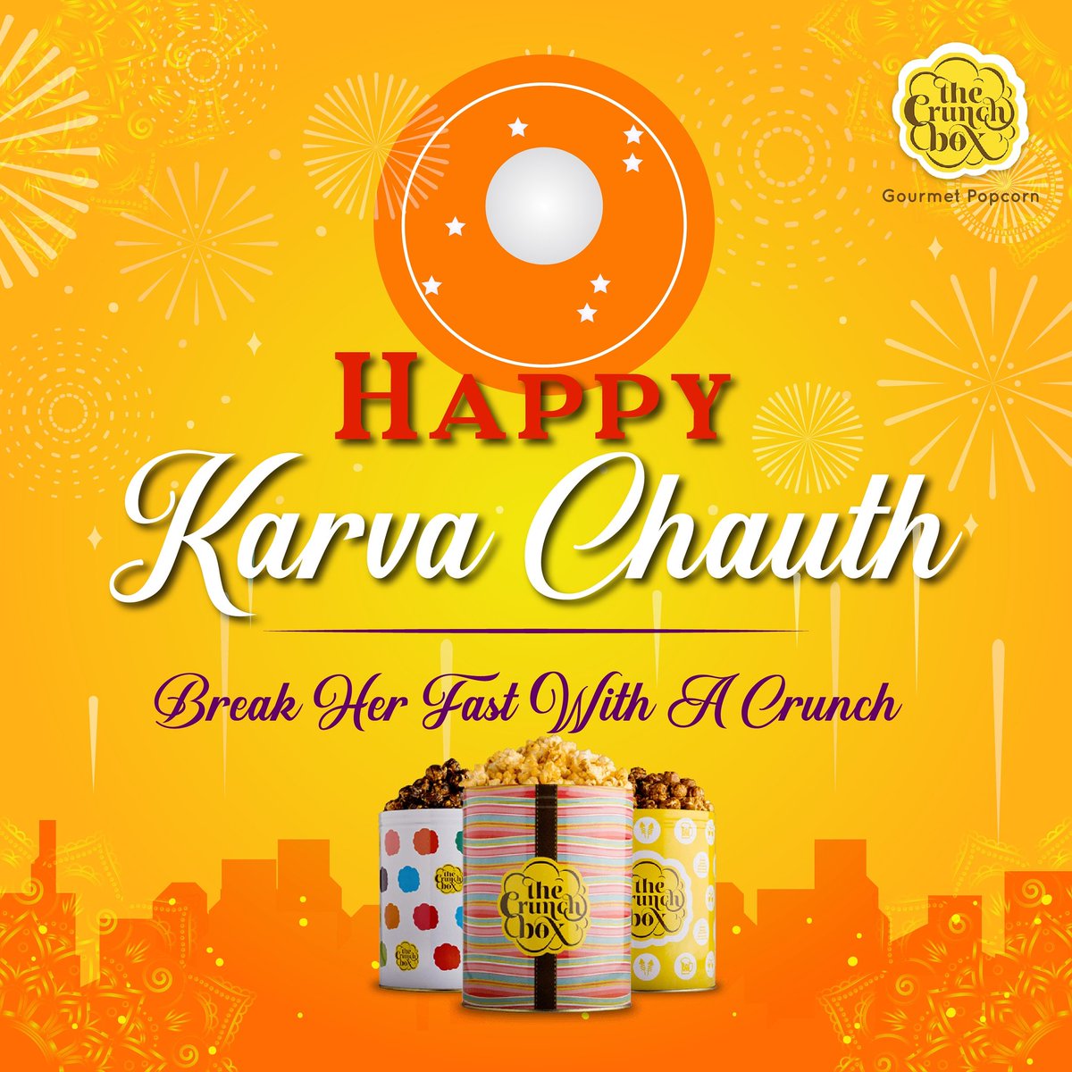 CrunchBoxIndia's tweet photo. Happy Karva Chauth to all celebrating!

#CrunchBox #ExperienceTheCrunch #KarvaChauth #IndianFoodie #FoodLover #Popcorn #gourmetpopcorn #Celebration #SweetTooth https://t.co/CbIPGoSGMQ