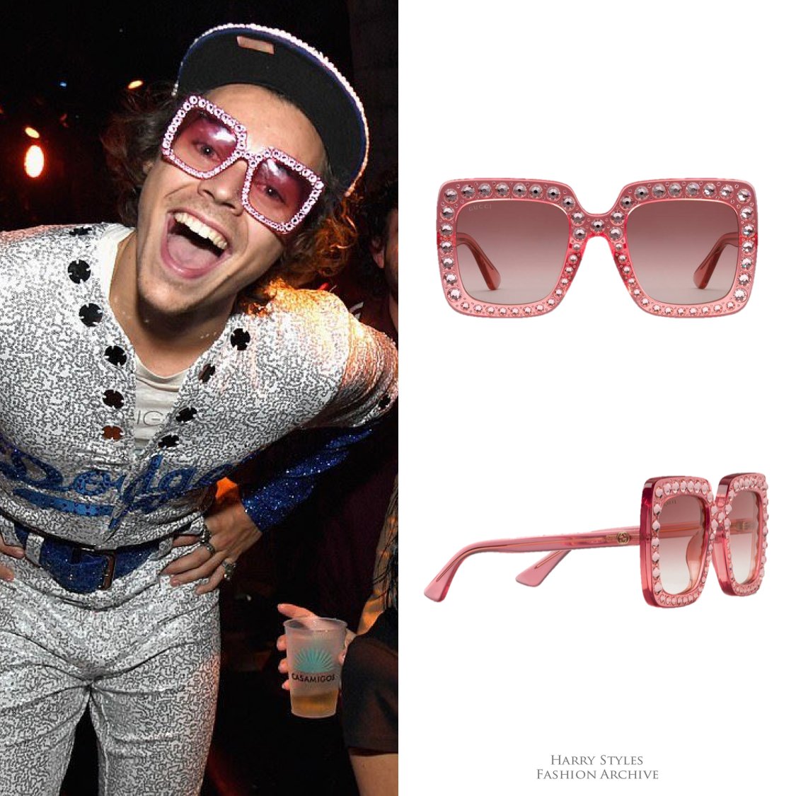 harry styles pink gucci sunglasses